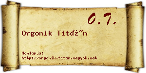 Orgonik Titán névjegykártya